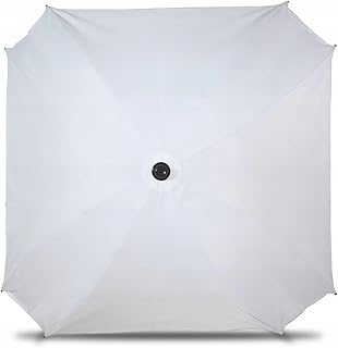 Sombrilla para cochecito de bebé, con brazo de fijación flexible, protección UV, diámetro 68 cm, color blanco