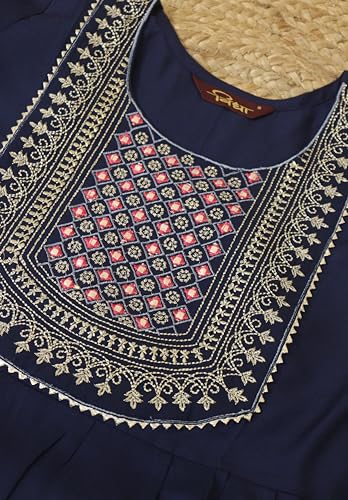 Image of Women Rayon Embroidered Kurta with Pant and Dupatta Set