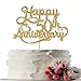 INNORU Gold Glitter 50 & Fabulous Cake Topper - 50th Birthday Party Decoration Sign