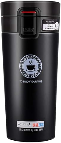 Vaso Termico Café Termo Taza Termica Viaje Para Llevar Sin Bpa (Negro)