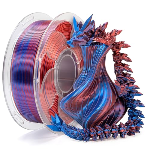 Image of Silk Dual Color Blue Red PLA 1.75mm 1kg Shiny 3D Printer Filament FDM AMS