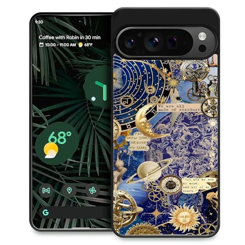 TAMEFOX Compatible with Google Pixel 9 Pro XL Case,Slim Soft Shockproof TPU Women Girls Boys Protective Cover Case for Google Pixel 9 Pro XL-Stars Celestial Galaxy Moon