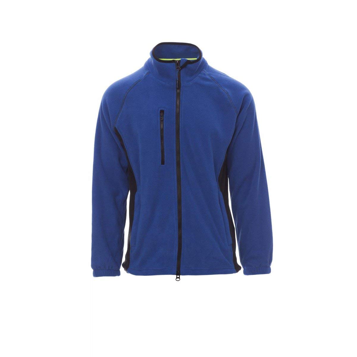 PAYPER Aspen+ Pile Giacca da Uomo 100% Poliestere Chiusura Zip Intera Manica Raglan Elastici stringi Polso Tasca Frontale Verde/Verde Acido