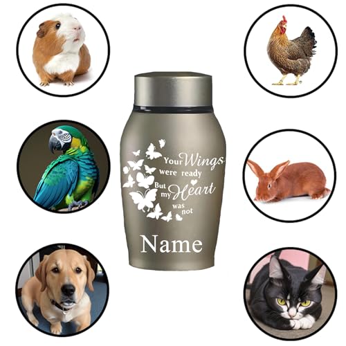 CCZUIML Personalisierte Haustier-Gedenkurnen für Hunde- oder Katzenasche, Haustier-Gedenkurnen aus Holz, Mini-Urnen aus Aluminium für Verlorene Haustiere, Fotobox für Haustier-Einäscherung