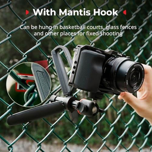 Image of SMALLRIG Small Camera Tripod Selfie Stick, Extendable 8 inch-15 inch Mini Handheld Carabiner Tripod with Mantis Hook, 360 Ball Head, Cold Shoe Mount, 1 /4 inch-20 Screw for DSLR, Adapter for DJI, for GoPro - 5285