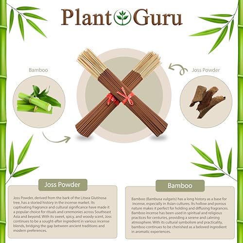 Plant Guru 300 UNSCENTED INCENSE STICKS 11" 100% Natural Joss And Bamboo Punk Blanks - Great For Diy Aromatherapy Incense Making. thumb #2