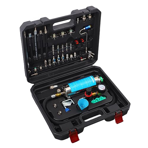Fuel Injector Cleaner Tool, Fuel System Cleaner Kit with Hanging Bottle, Dial, Hoses and Connectors - Efficient Cleaning Technology, Fuel Injectors