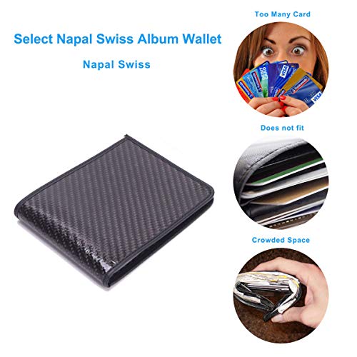 Napal Swiss Top Genuine Leather Amazing RFID Security Credit Card Case Holder Magic Slim Back Pocket Wallet for Men or Women