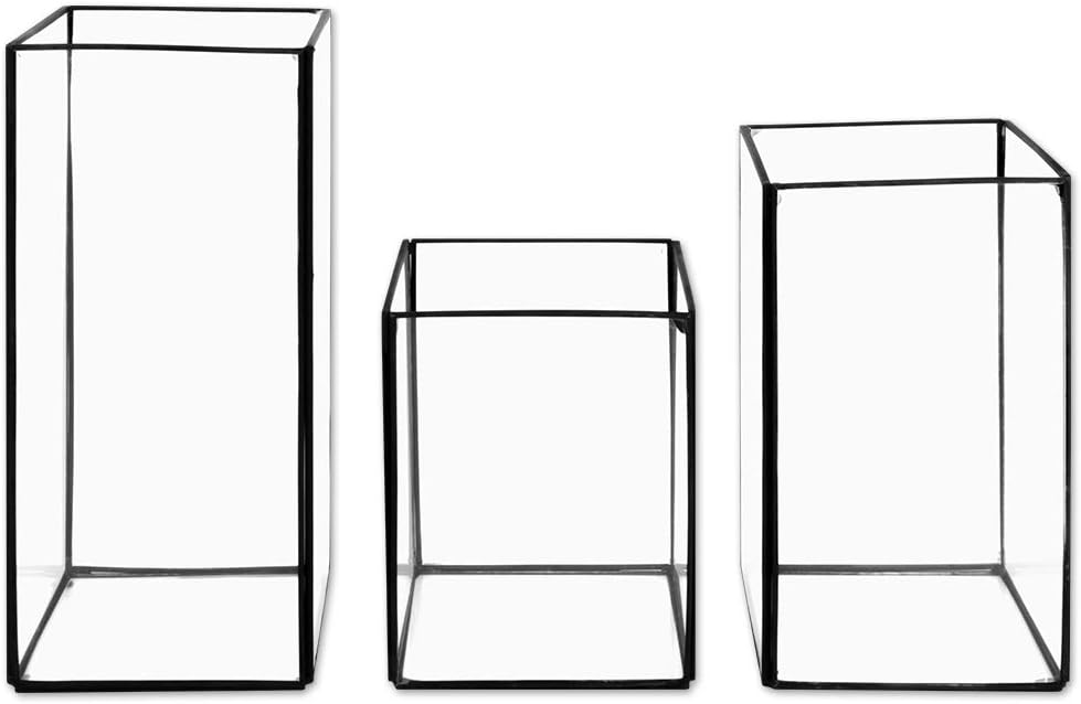 Koyal Wholesale Geometric Hurricane Candle Holder Set of 3