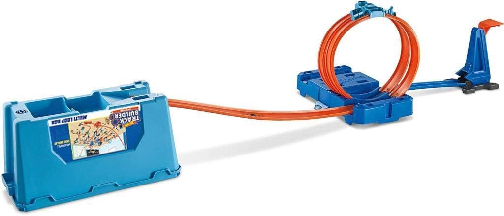 Diagram showing four different configurations for 'Multiple Crash Zones!' on a Hot Wheels track.