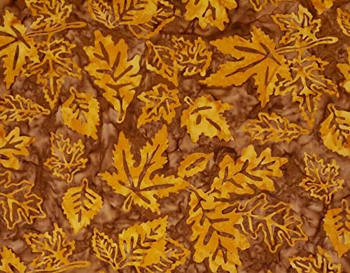 1Yd X 44" 100% Cotton, Cantik Batiks, Orange Leaves, Bty, 1030 580