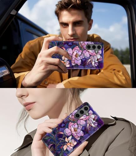 Coque Samsung Galaxy A57 robuste antichoc et verre fleur violette - 7