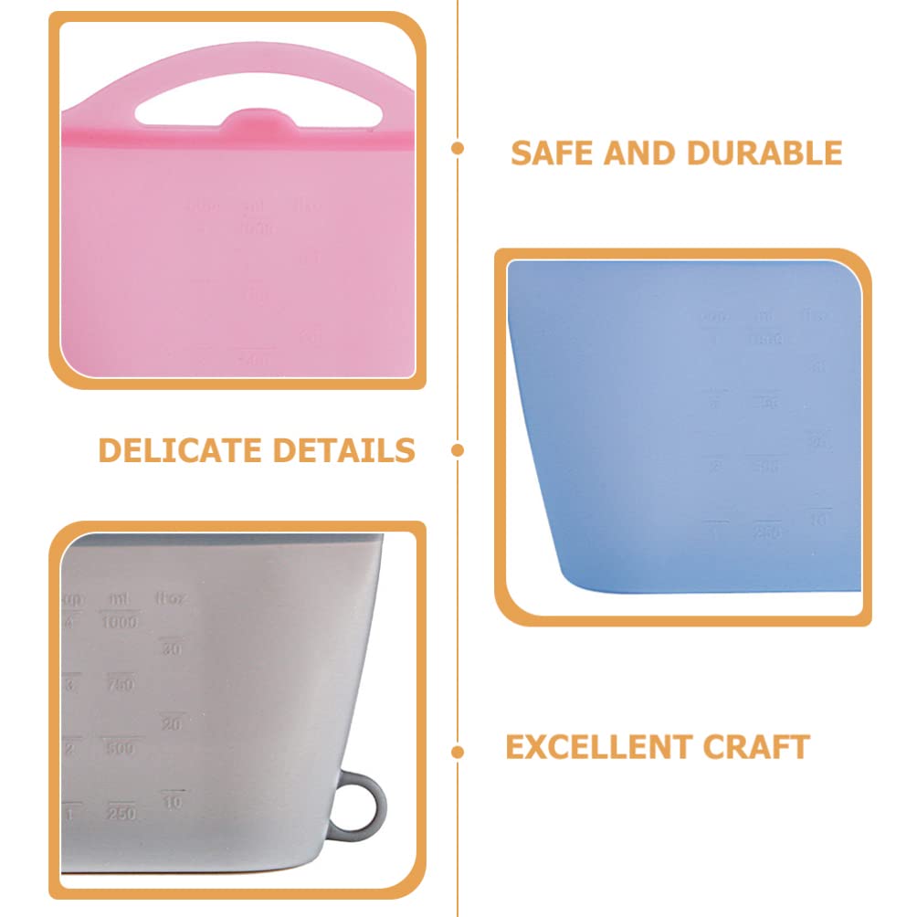 Cabilock 4 Piezas Bolsa De Almacenamiento De Silicona Bolsas De Carne Para Microondas Contenedor De Almacenamiento De Refrigerador Silicona De Grado Alimenticio Niño Bolsa De Microondas