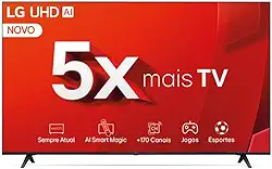 Smart TV 4K 86" LG UHD 86UT8050 Processador α5 Ger7 AI Alexa/Chromecast integrado Otimizador de Jogos webOS 24 Controle Smart Magic