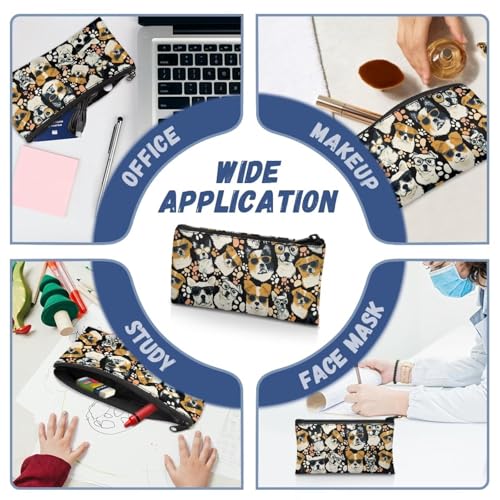 Image of Dog Pencil Cae Pouch Toddlers Large Capacity School Pen Holder with Sturdy Zipper Cool Boys Pencil Box for Stationery Sorage Kindergarten Opening Gifts