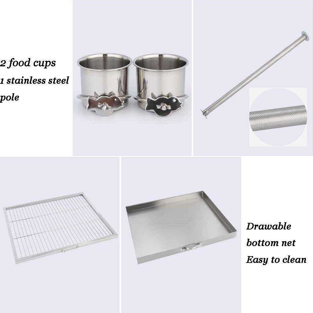 超人気★鳥かご・ケージ 豪華な大型オウムケージ、 中庭鳩繁殖ケージ、 正方形のステンレス鋼の鳥かご、 キャスター付き 56*49*90cm : 鳥かご・ケージ 豪華な大型オウムケージ、 中庭鳩繁殖ケージ、 正方形のステンレス鋼の鳥かご、 キャスター付き (Color  : Silver, Size : 56*49*90cm) : ペット用品