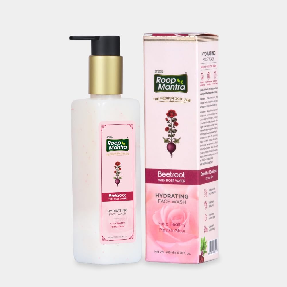 Roop Mantra Premium Beetroot with Rose Water Facewash For Healthy Pinkish Glow -200ML | Gently Cleanses | Hydrates & Soothes Skin | Hydrating Gentle Face Wash | Soap Free | Suitable for All Skin Types Roop Mantra Premium Beetroot with Rose Water Facewash For Healthy Pinkish Glow -200ML | Gently Cleanses | Hydrates & Soothes Skin | Hydrating Gentle Face Wash | Soap Free | Suitable for All Skin Types