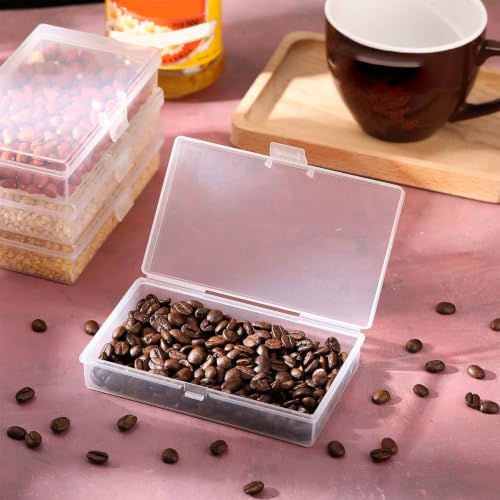 Image of Jetec 18 Pieces Mini Plastic Clear Beads Storage Containers Box for Collecting Small Items, Beads, Jewelry, Business Cards, Game Pieces, Crafts (5.2 x 3 x 1.2 Inch)