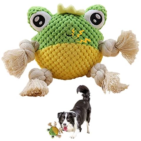 Bekindpro Plush Squeaky Dog Toys Durable Dog Chew Toy for Puppy Teething, Interactive Stuffed Dog Toys Tug of War Dog Toys with Tough Rope Legs Dog Toys for Small Medium& Large Dogs Cover