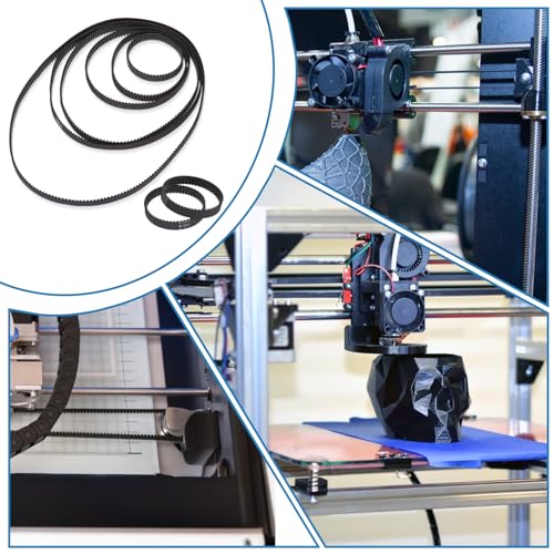 8 Stück 3D Drucker Zahnriemen, 6mm Breite Closed Loop Gummiriemen Geschlossen Riemen 110mm 112mm 122mm 158mm 200mm 280mm 300mm 400mm Breite 6mm Riemen für 3D-Drucker