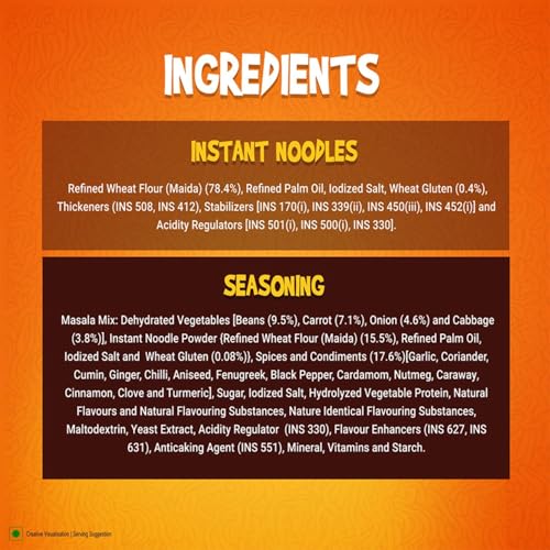 Image of Sunfeast YiPPee! Magic Masala, Instant Noodles (Pack of 8), 272g