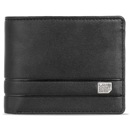 Lavie Sport Attorney Embossed Bi-Fold Wallet for Men|Matte Finish|2 compartments for Currency|Holds Upto 6 Credit/ATM Cards|2 sceret Pockets|Box Packa