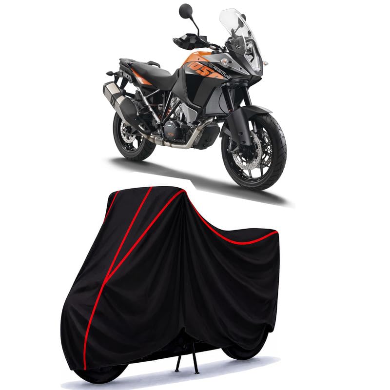 Image of KTM 1050 Adventure Water Resistant Bike Cover for All Motorcycles & Rain | Heavy Duty Taffeta Fabric | UV Protection, Dustproof, Scratchproof | All Weather Two Wheeler Body Cover with Elastic Bottom