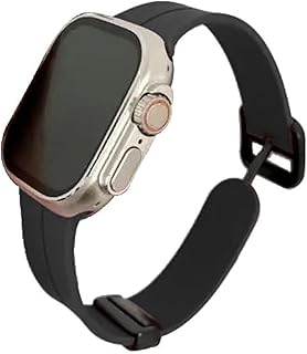 Next store Magnetic Silicone Sport Band Compatible with Apple Watch Ultra/Ultra 2 49mm 45mm 44mm 42mm, Soft Strap for iWatch Series 9/8/7/6/5/4/3/2/1/SE