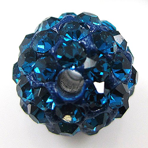 RUBYCA Pave Czech Crystal Disco Ball Clay Beads fit Shamballa Jewelry (100pcs, 12mm, Capri Blue)
