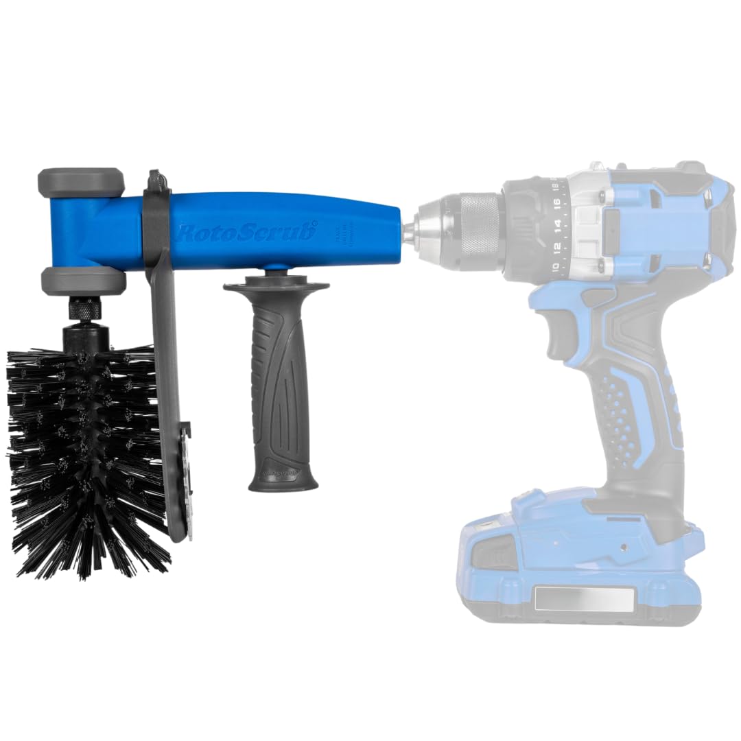 RotoScrub Grill Brush, Cleaning Kit, Drill Attachment, Grill Cleaner, No Metal, BBQ Grill Brush, Perfect for Removing Rust, Grime, Grease, and More