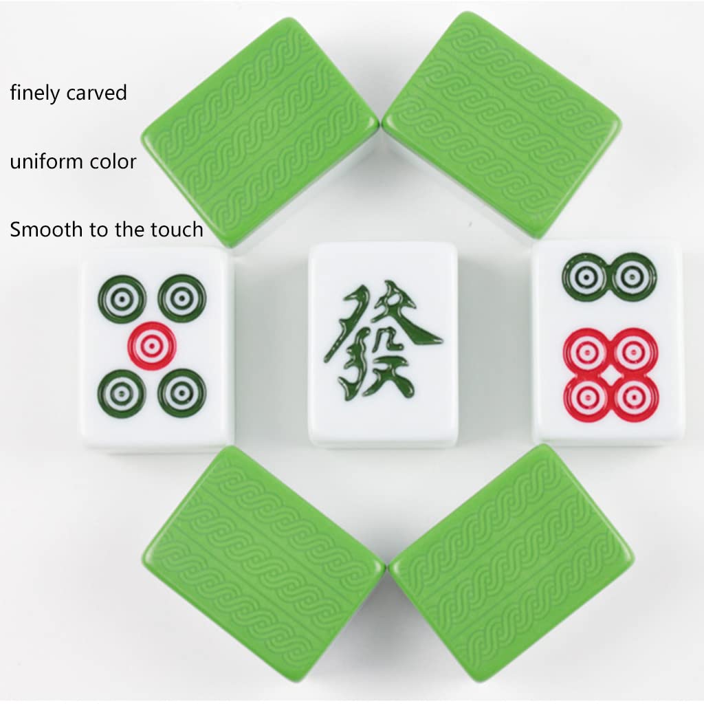 Chiński mahjong zestaw autentyczny chiński bez numerycznego kodu 0,8 cala wysokie płytki Mah-jong przenośny podróżny Majhong zestaw gier dla domu na imprezę rodzinną