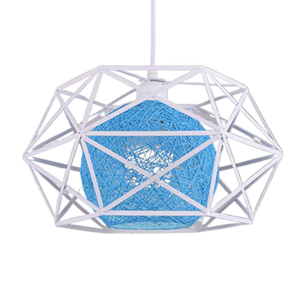 YGZPALH Macaron Color Industrial Pendant Light Metal Cage Island Light Fixture Adjustable Hanging Cafe Decor Light Foyer Dome Lighting E26 Base for Dining Foyer Loft Restaurant Ceiling Light