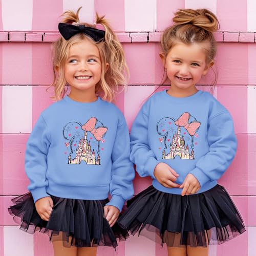 Image of Magic Kingdom Sweatshirts for Girls Magical Castle Graphic Long Sleeve Shirt Kids Toddler Vacation Pullover Cute Top