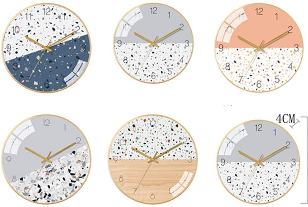 Horloge à quartz bloc de couleur moderne avec bordure dorée épaisse 4cm - 3