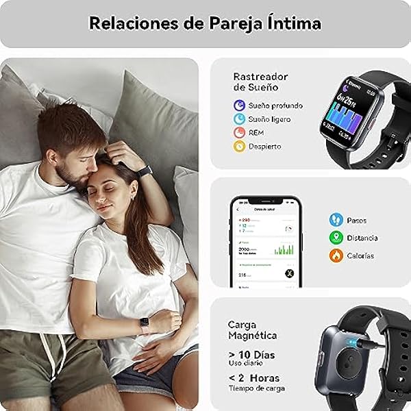 ENOMIR Smartwatch con Llamadas, Mujer y Hombre 1,69" Smartwatch, IP68 Inteligente Reloj de Fitness con Asistente de Voz, Ritmo Cardíaco, SpO2, Monitor de Sueño y Podómetro con Android/iOS