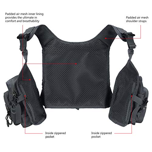 Image of Bassdash FV08 Ultra Lightweight Fly Fishing Vest for Men and Women Portable Chest Pack One Size Fits Most