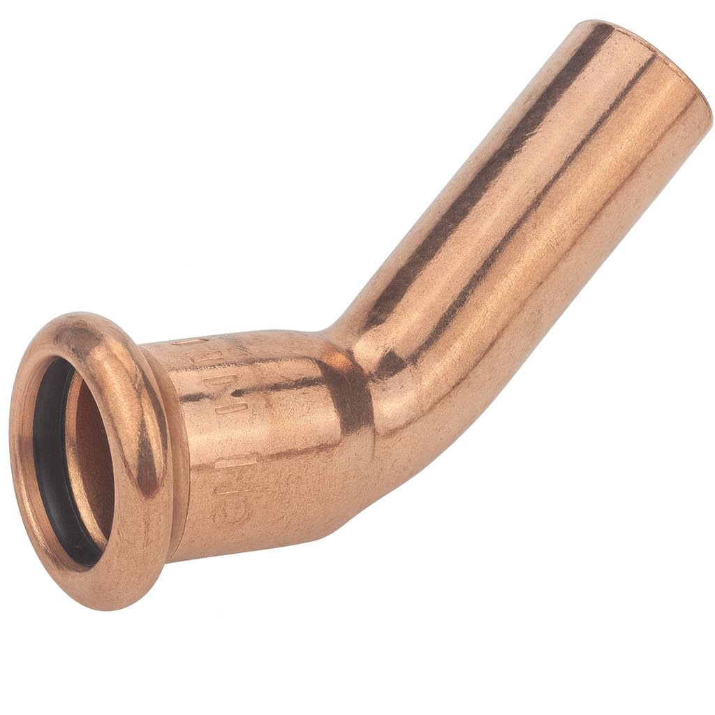 Home Range Westco 35mm 45 Degree Street Elbow Copper Press FittingWater Pipe Connector from B&Q