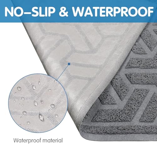UPSKY Cat Litter Mat, XL Litter Trapping Mat Soft on Kitty Paws, Large Litter Box Mat 35\" x 47\" Scatter Control for Indoor Cats Waterproof and Extra Large Pretty Litters Carpet - Thumbnail 5