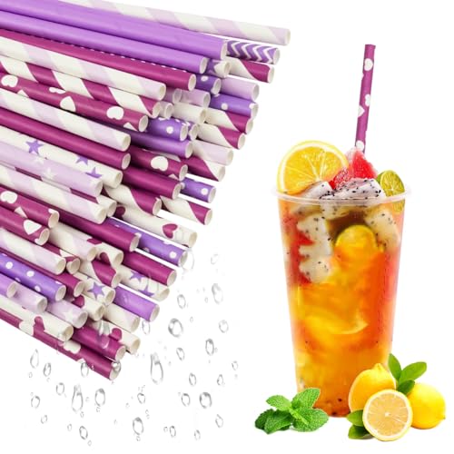Vicloon 150 Cannucce Carta Colorate per Compleanno, 10 Colori Cannucce Cocktail Straw Colorate per Matrimoni, Natale,Docce Bambino, Celebrazioni e Feste