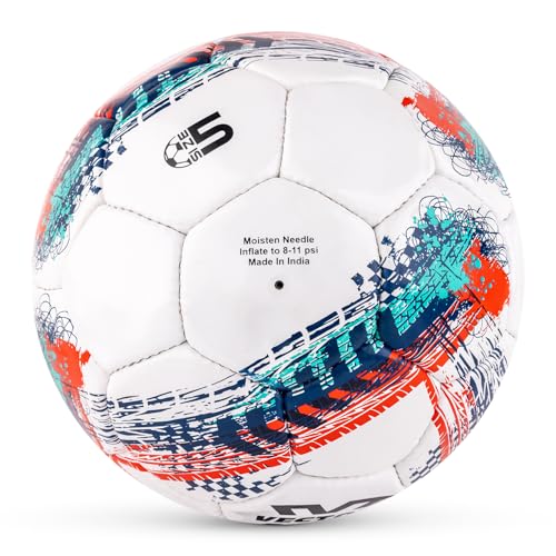 Image of Vector X Drift KICK 32 Panels Hand Stitched Football|Rubberized Outer Core with Glossy Finish Training Ball|Match|Sports|Playing|Practice for Adult, Men & Boys Size 5 (White)