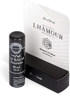 Lhamour Beeswax and Tallow Lip Balm for Dry Lips, All Natural Handmade Moisturizing Lip Care with Lanolin, Sunflower, Soybean, Sheep's Tail Tallow – Nourishing Chapstick for All Seasons