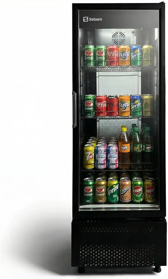 Geladeira Expositora Refrigerada de Bebidas Porta de Vidro Total Preta 410 Litros Sebem 220V