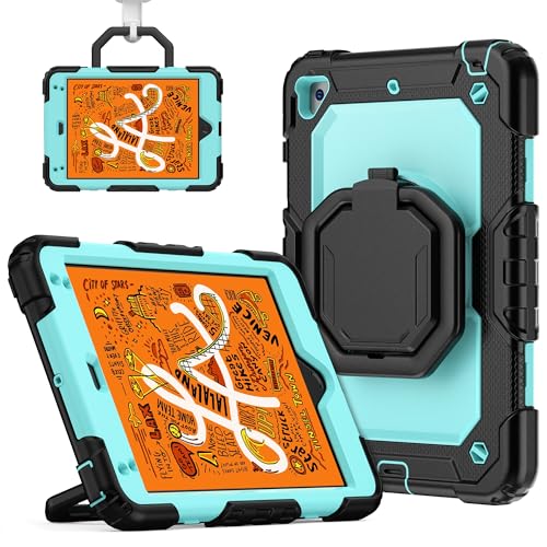 Coque iPad Mini 5 / Mini 4 antichoc bleue avec béquille et porte-stylo