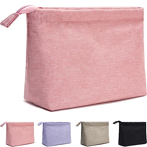 FUNSEED Large Travel Toiletry Bag for Women and Men, Portable Makeup Organizer, Water-resistant Travel Shaving Bag for Toiletries Accessories, Cosmetic (Pink)