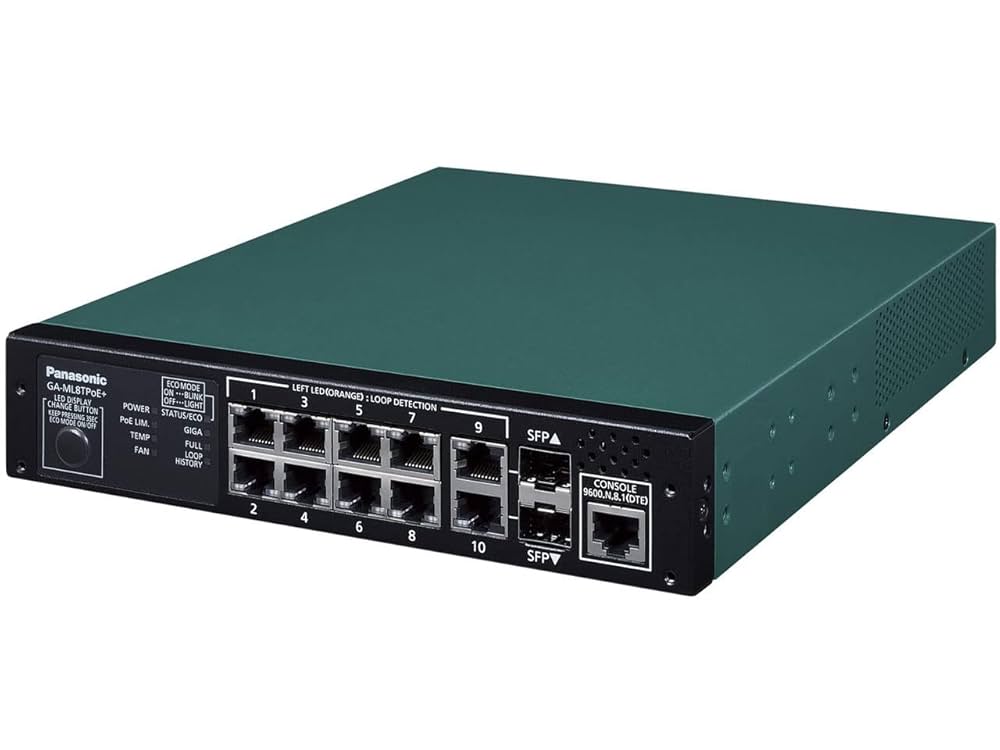 パナソニック　スイッチングハブ GA-ML4TPoE+ PN260493N PN260493N PoE給電スイッチングハブ GA-MLシリーズ 1台