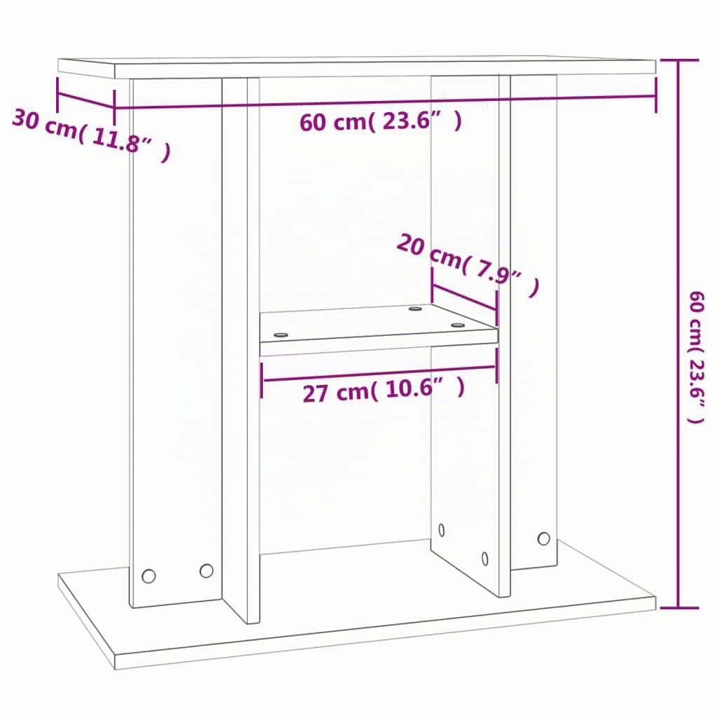 Toshilian Meuble pour Aquarium, Support pour Aquarium Meuble pour Aquariophilie Support pour aquarium noir 60x30x60 cm bois d'ingénierie