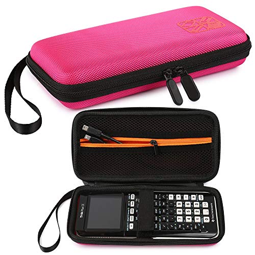 Preisvergleich Produktbild Grafik-Taschenrechner-Etui, EVA-Taschenrechner mit Aufbewahrungskoffer Schutz Aufbewahrungsbox Inklusive Netztasche für TI-83 Plus TI-84 Plus CE TI-89 Titan HP50G und mehr (Pink)