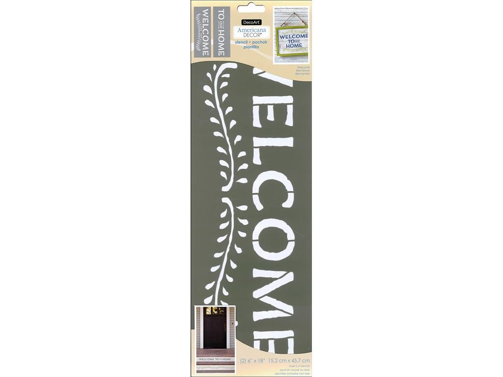 DecoArt Americana Decor Stencil 6x18 Welcome, None, Extra Large, One Size