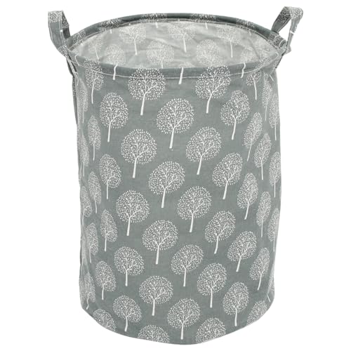 LALADEFIEE Cesto Plegable para Ropa Sucia de Algodón y Lino Resistente al Agua Bolsa Organizadora con Asa Cesta de Almacenamiento Negra para Dormitorio y Viaje