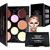 Youngfocus Cosmetics Cream Contour Best 8 Colors and Highlighting Makeup Kit - Contouring Foundation/Concealer Palette - Vegan & Cruelty Free - Step-by-Step Instructions Included